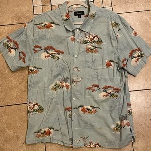 Brixton Short Sleeve Woven Button Up - Mint Green - XL